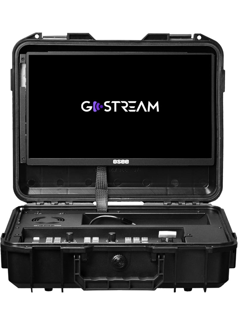 Osee GoStream Deck Kit All-in-One Pro Live Streaming Multi Camera Video Mixer Switcher, 4 HDMI & USB-C Ports with 14 Inch Monitor, Integrated DC to Type C Cable, NDI (Optional), Expandable - Image 1